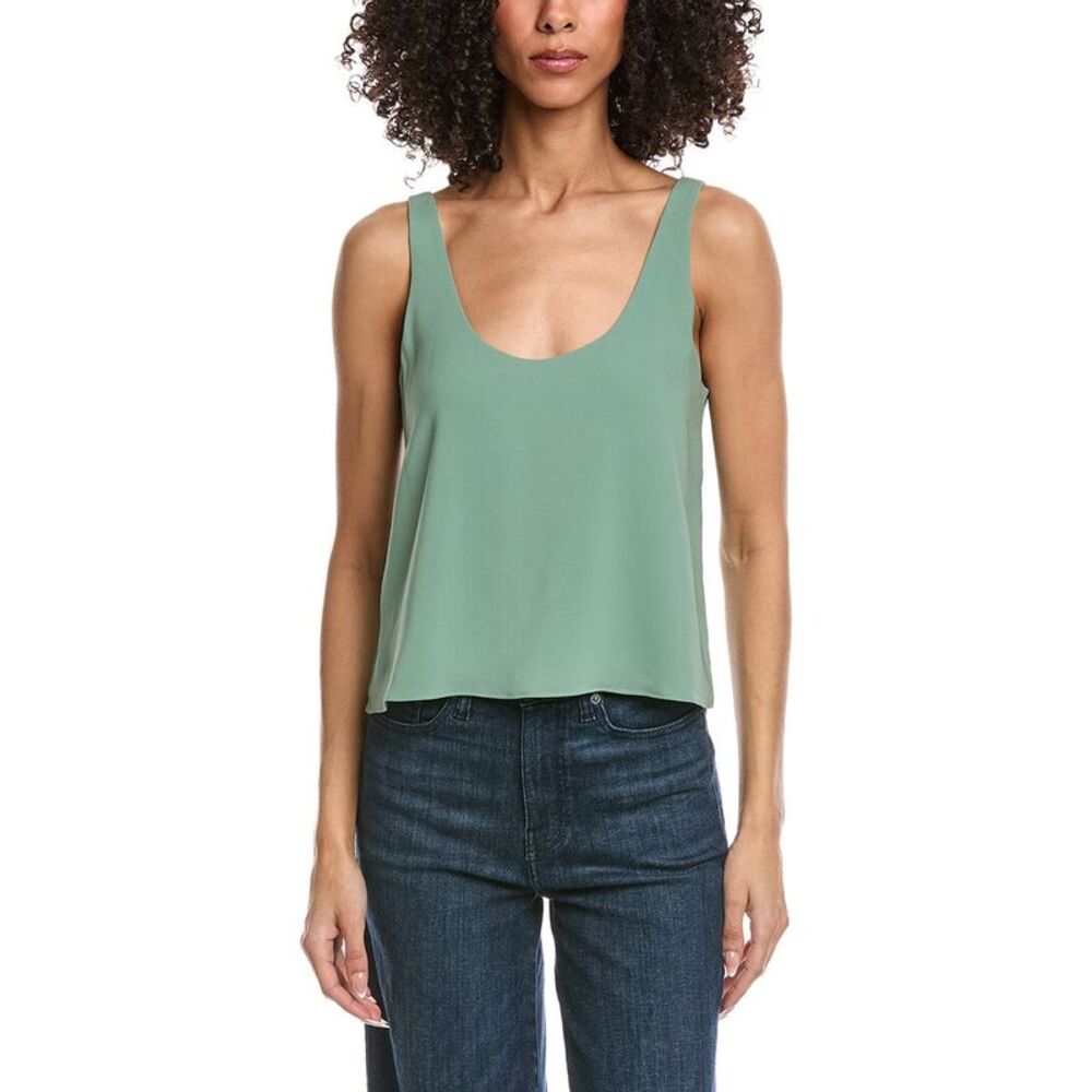 LESET Sage Green Scoop Neck Tank Top